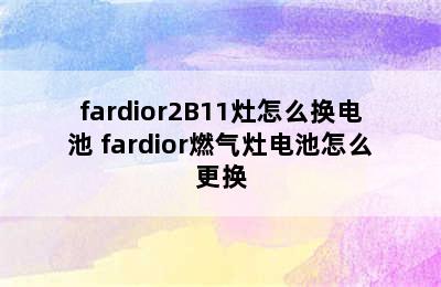 fardior2B11灶怎么换电池 fardior燃气灶电池怎么更换